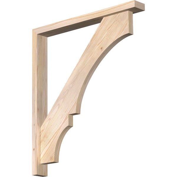 Ekena Millwork Balboa Block Smooth Bracket w/ Offset Brace, Douglas Fir, 3 1/2"W x 30"D x 34"H BKT0402X30X34BOA05SDF - main